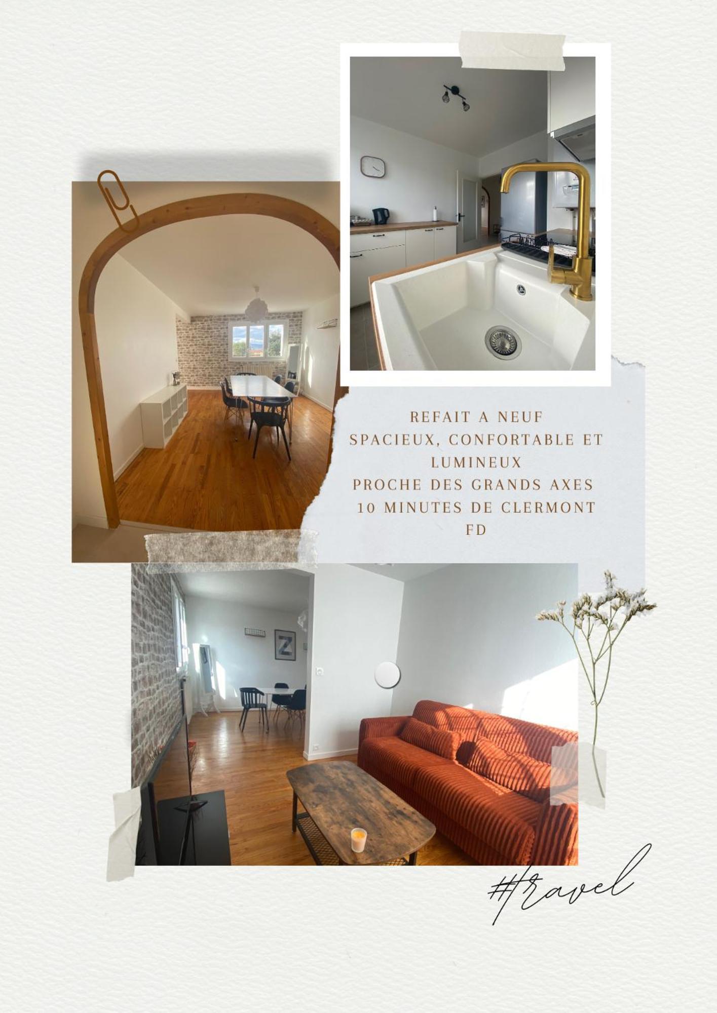 Appartement Spacieux Et Chaleureux - 4Pers - Refait A Neuf - Parking Privatif - Proches Axes, Commerces Et Services - Check In 24-24 Lempdes ภายนอก รูปภาพ